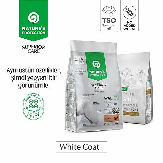 Nature's Protection Superior Care Beyaz Tüylü Köpekler için Kuzulu Küçük Irk Köpek Maması 1,5kg - 2