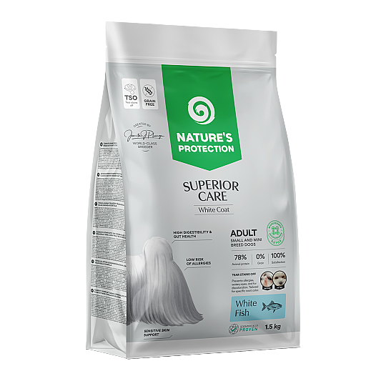 Nature's Protection Superior Care Beyaz Tüylü Köpekler İçin Tahılsız Balıklı Küçük Irk Köpek Maması 1,5kg