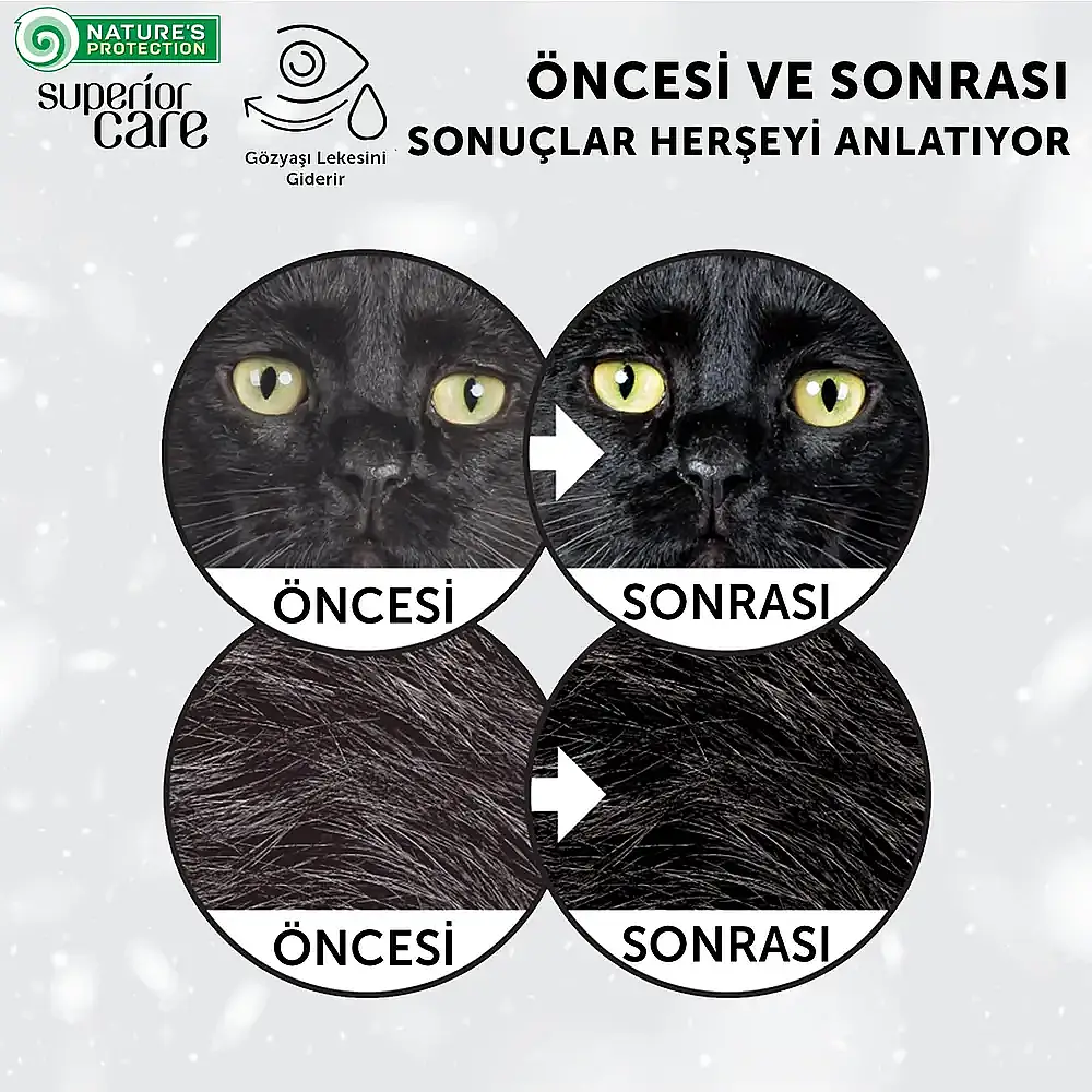 Nature's Protection Superior Care Siyah/Gri Tüylü Kediler İçin Tahılsız Ringa Balıklı Kedi Maması 1,5kg - 4